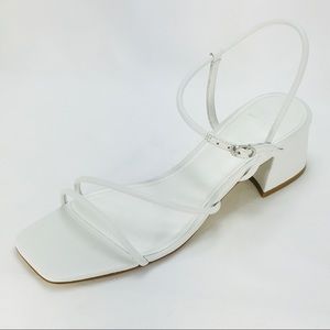 Marc Fisher LTD JINY White Leather Women's Sandals